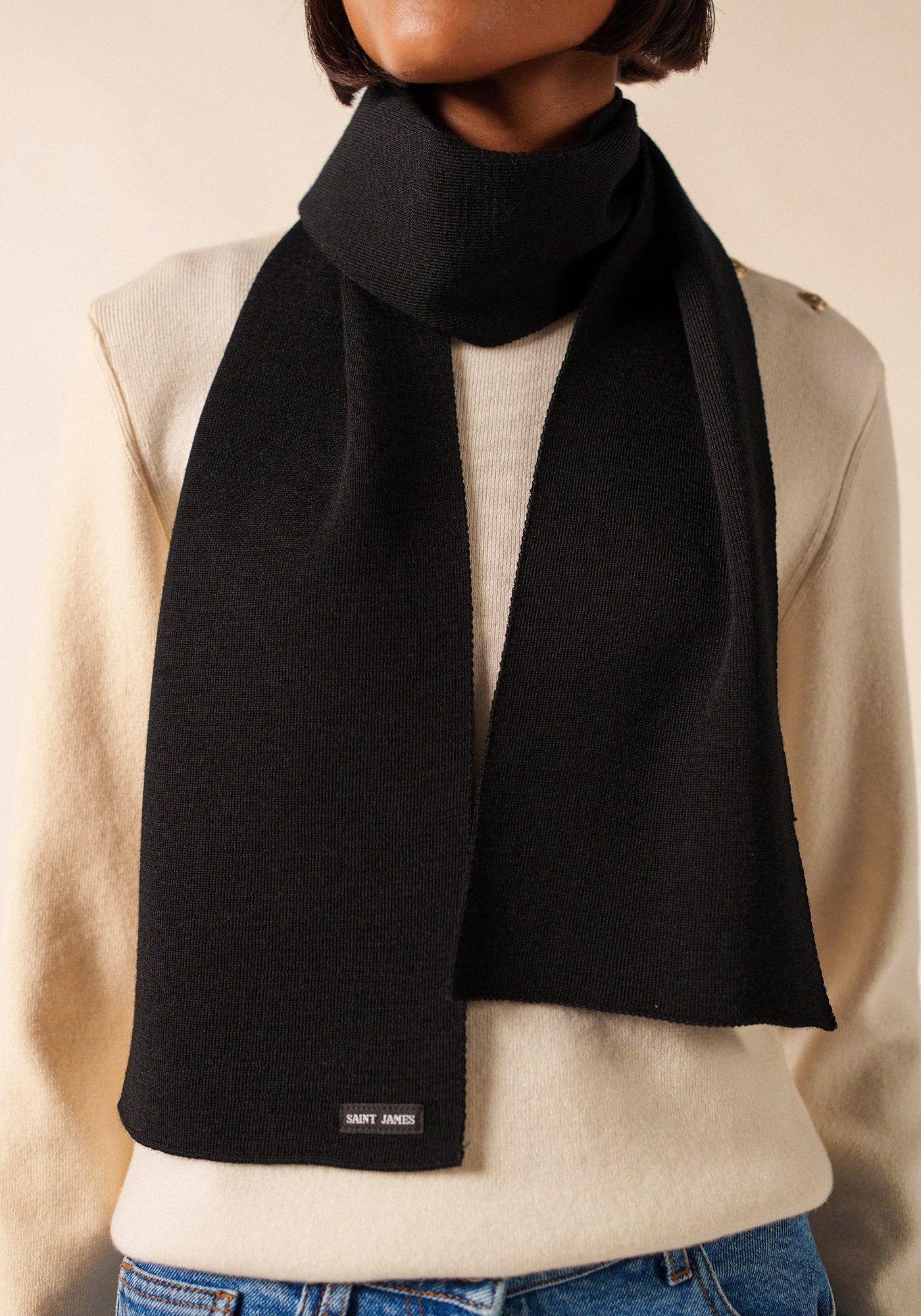 Echarpe unie Scarf - en laine (NOIR)