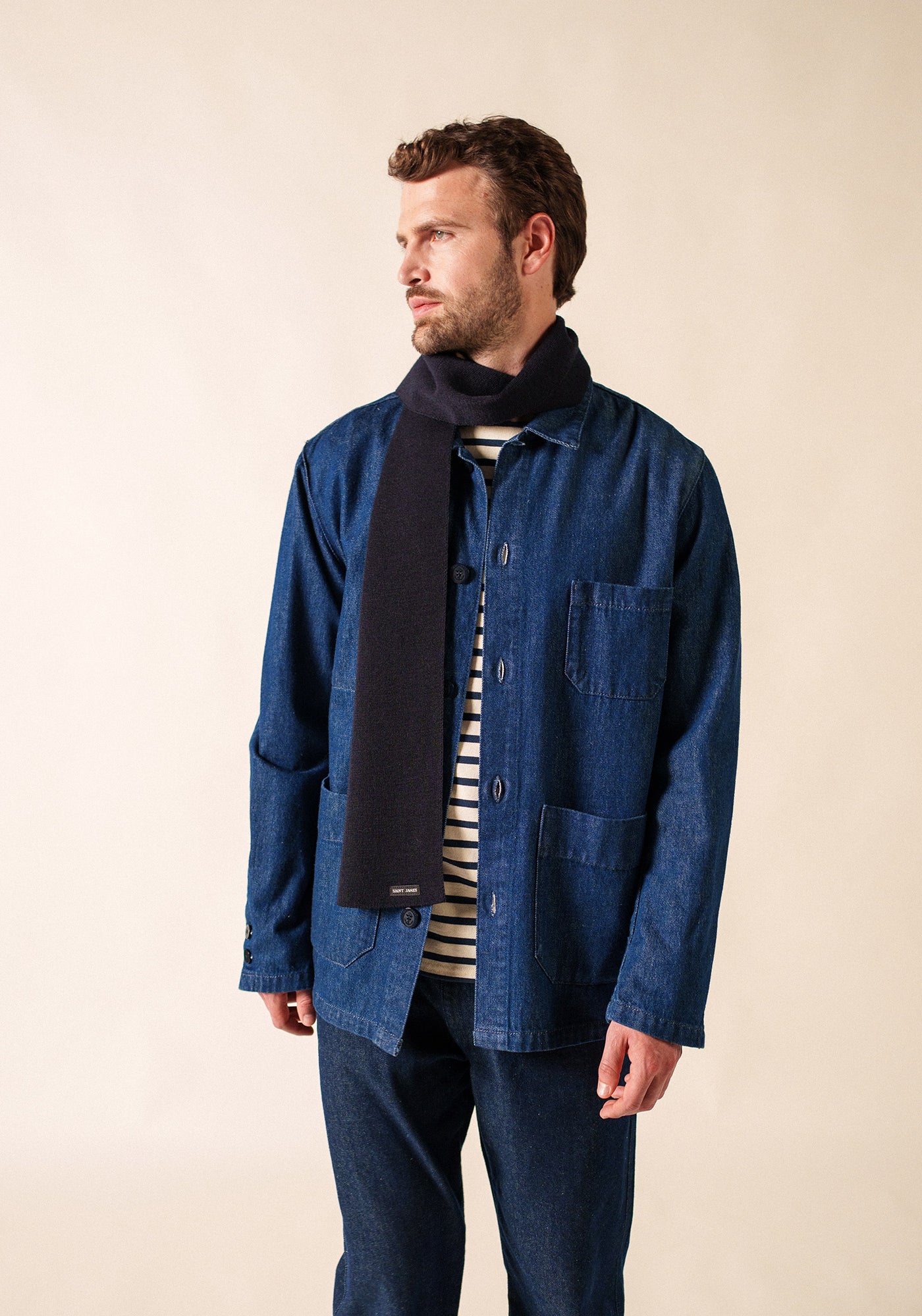 Echarpe unie Scarf - en laine (NAVY)