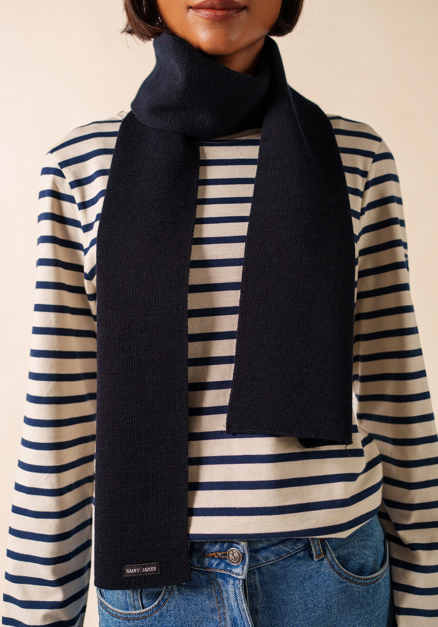 Echarpe unie Scarf - en laine (NAVY)