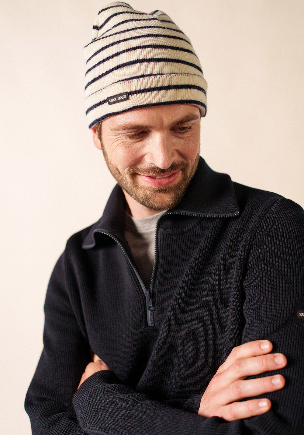 Bonnet de quart (ECRU/MARINE)