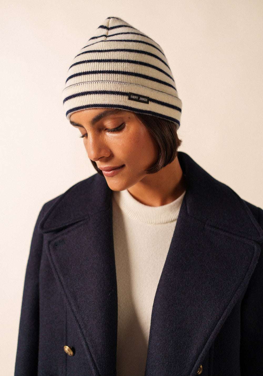 Bonnet de quart (ECRU/MARINE)