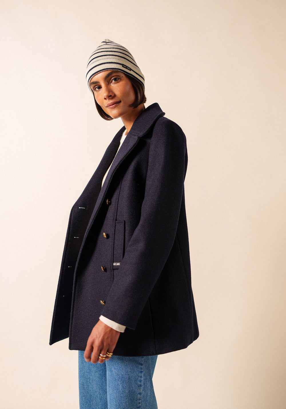 Bonnet de quart (ECRU/MARINE)