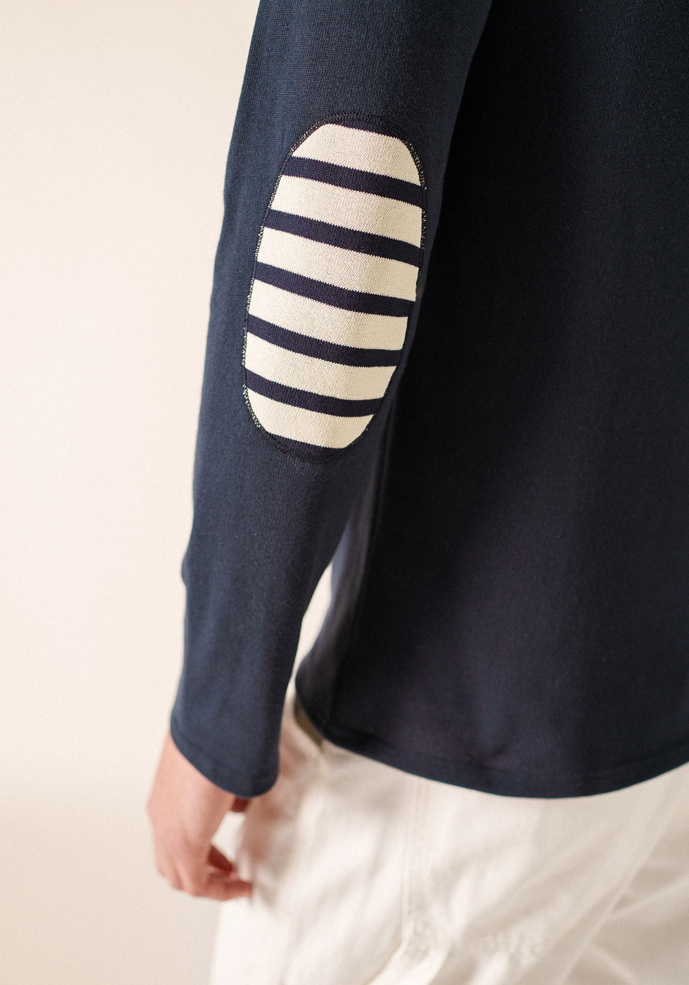 Marinière Méridien coudières (NAVY/ECRU/NAVY)