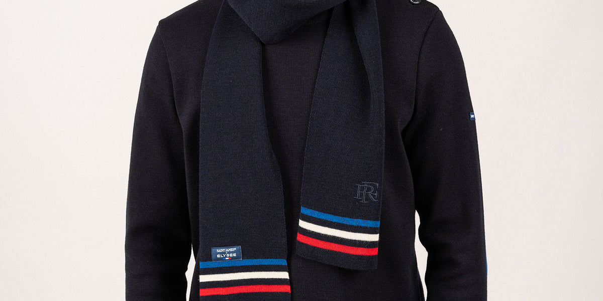 Echarpe tricolore en laine SAINT JAMES x Elysée SAINT JAMES site