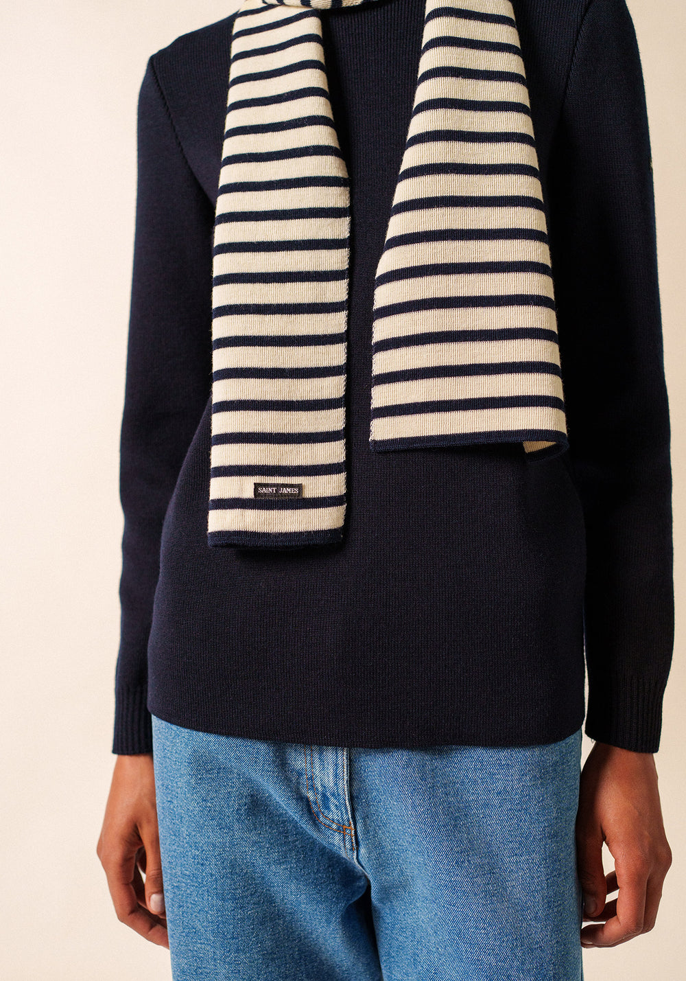 Echarpe rayée Scarf (ECRU/MARINE)