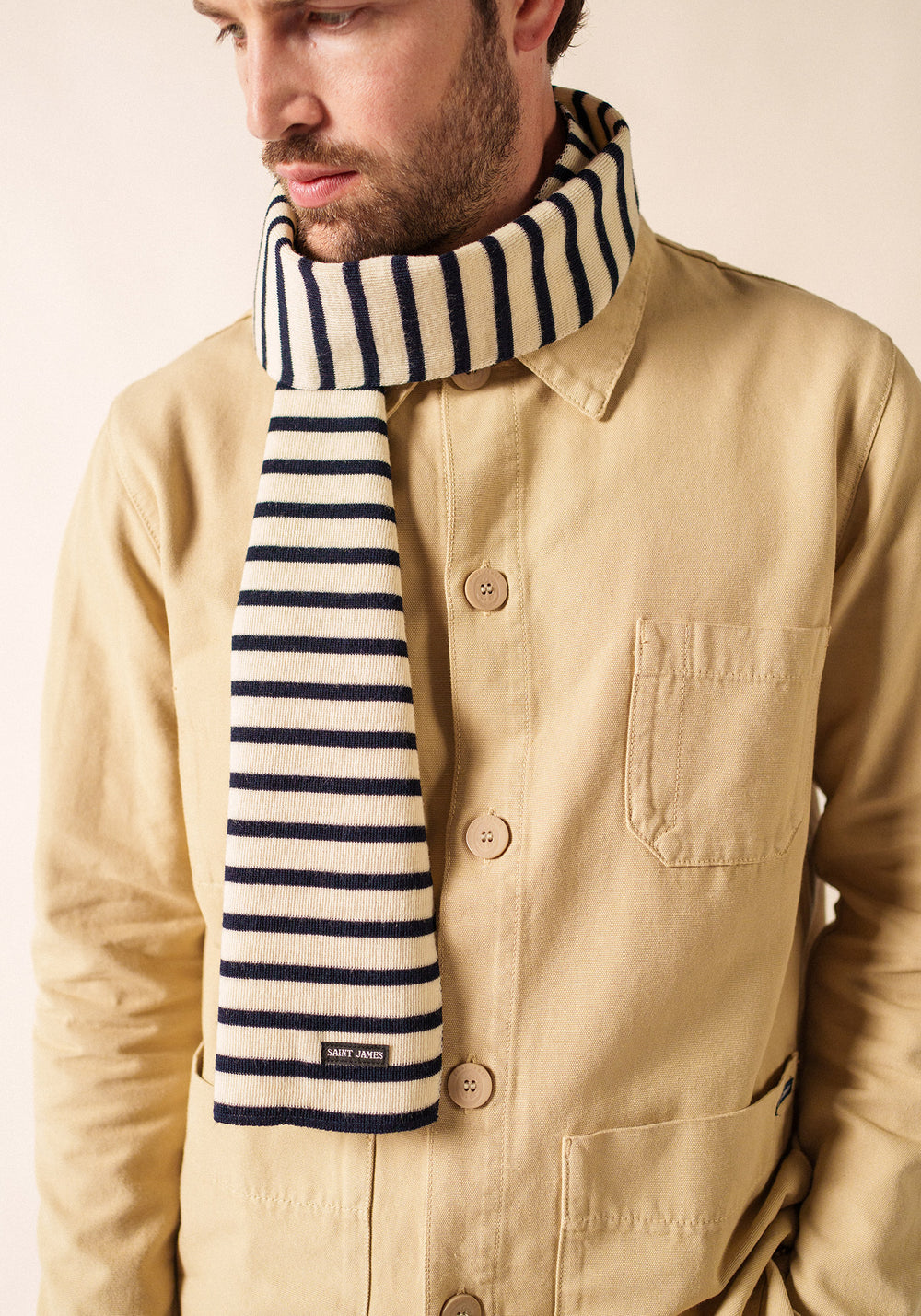 Echarpe rayée Scarf (ECRU/MARINE)