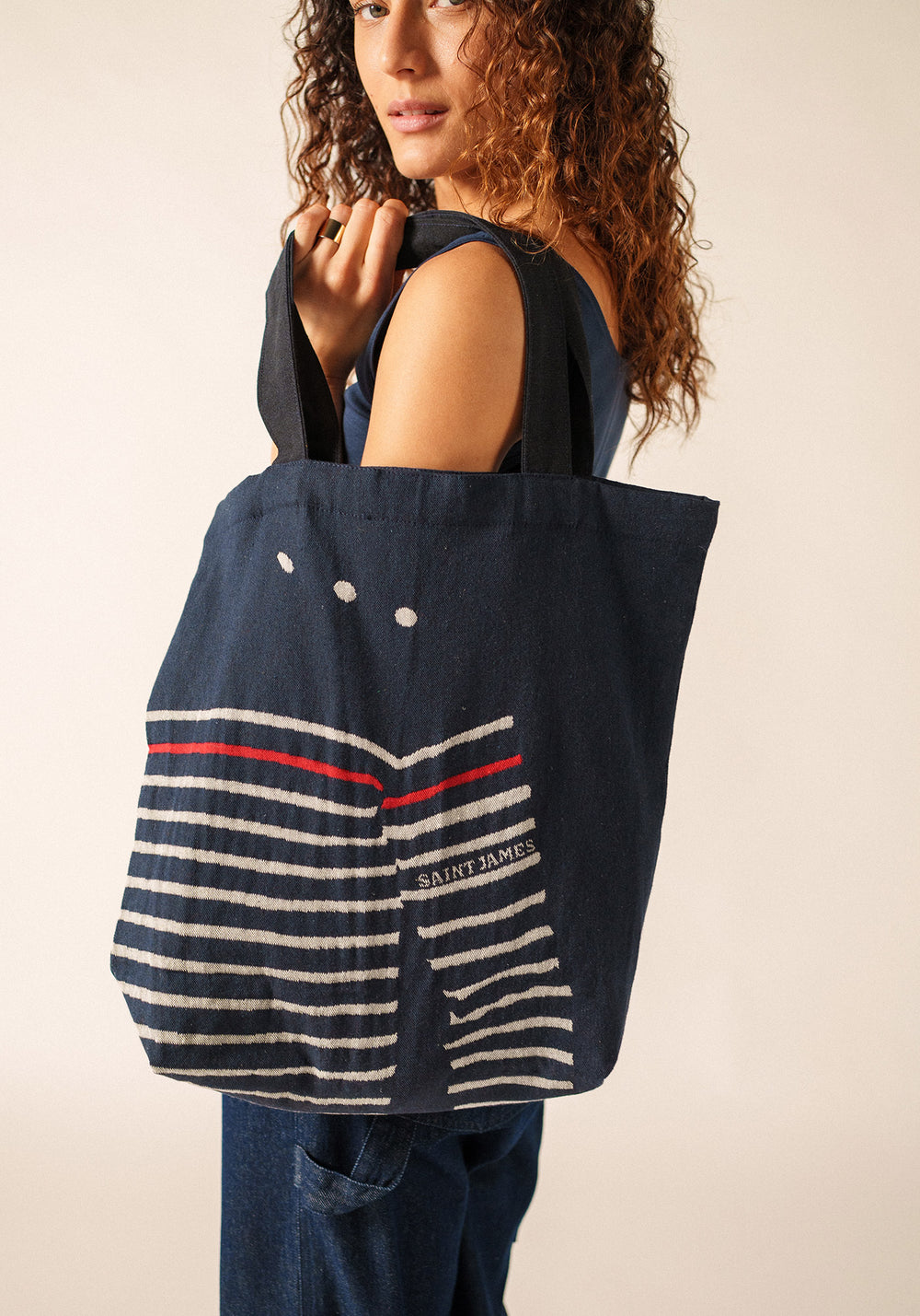 Tote bag Pull (MARINE/ECRU)