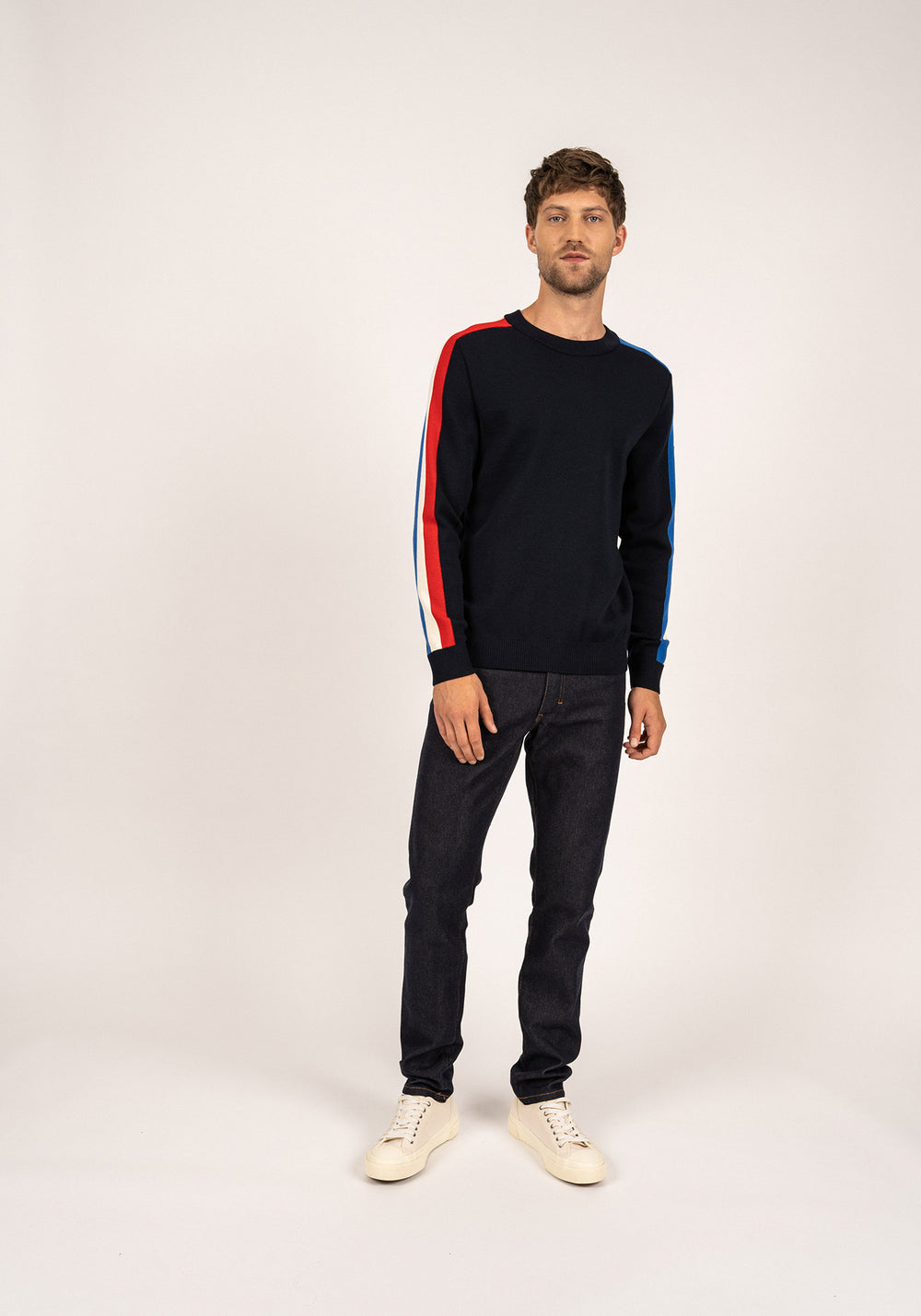 Pull raglan x l'Elysée (NAVY/GITANE/ECUME/TULIPE)