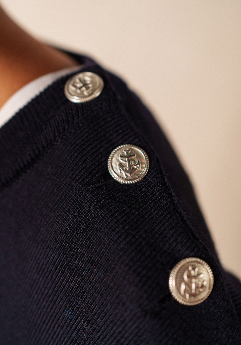 Robe pull longue Marée - unie, en laine (NAVY)