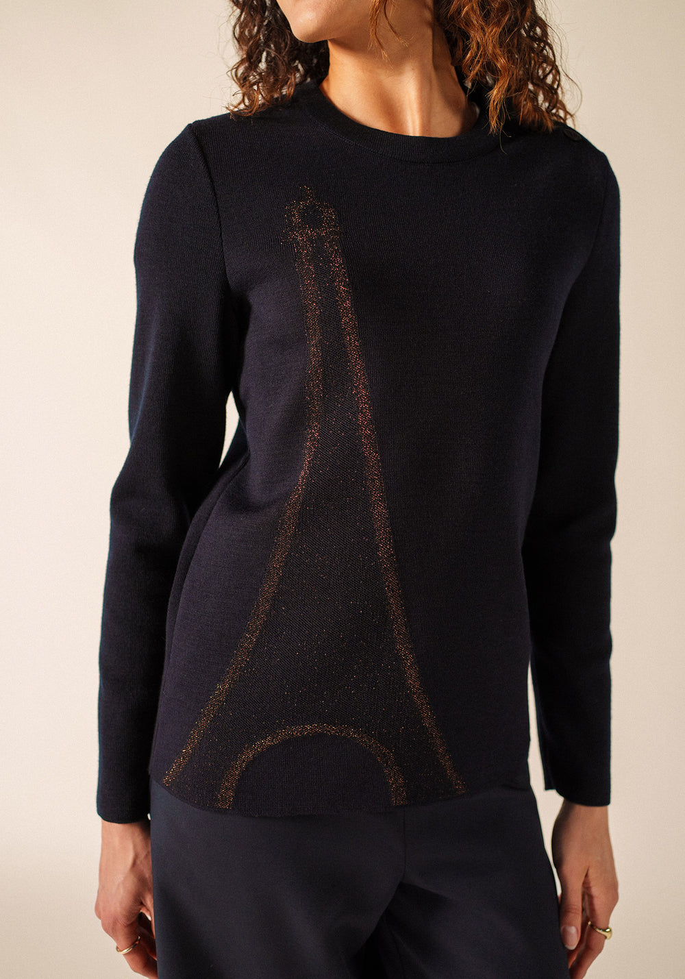 Pull Brégançon x La tour Eiffel (NAVY/BRONZE)