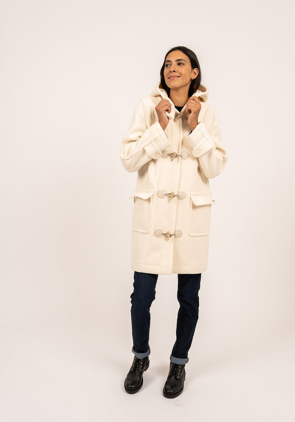 Duffle-coat Venus - en drap de laine (BLANC D'HIVER)