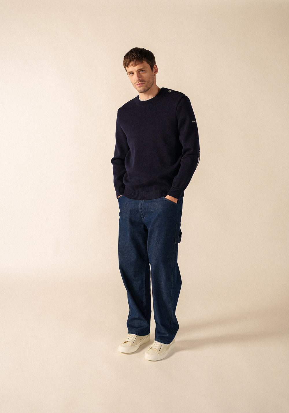 Pull marin Cancale Equipage (MARINE/ECRU)