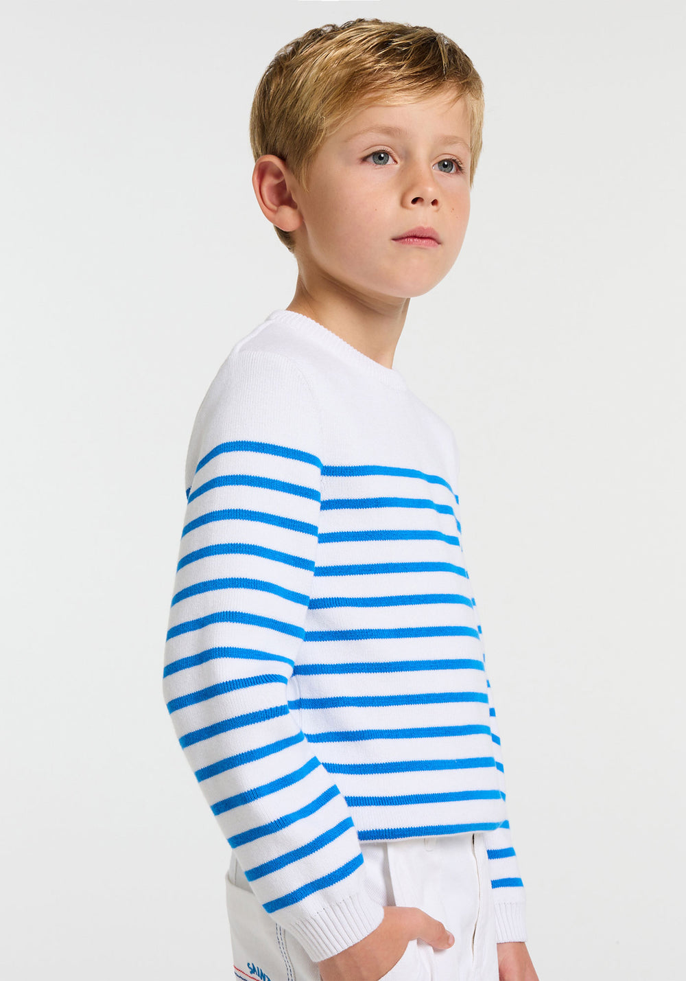 Pull garçon x Jacadi (BLANC/BLEU RIVAGE)