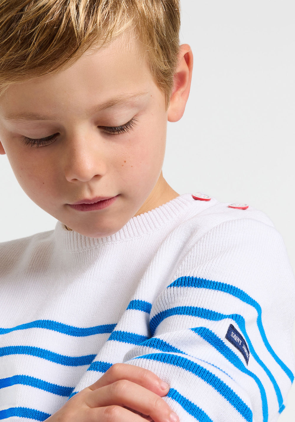 Pull garçon x Jacadi (BLANC/BLEU RIVAGE)