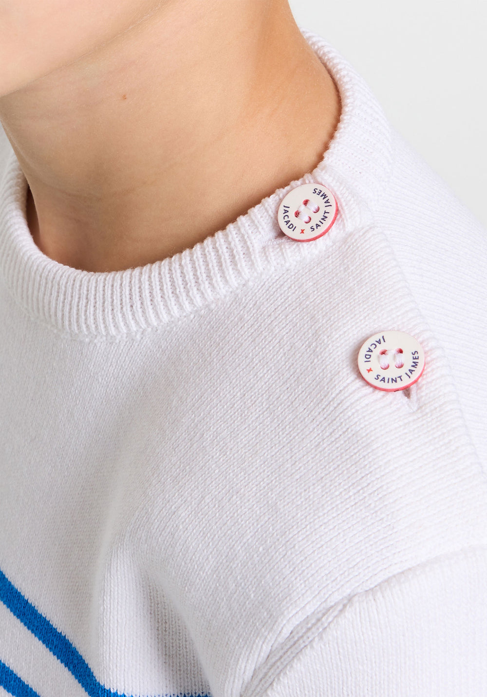 Pull garçon x Jacadi (BLANC/BLEU RIVAGE)