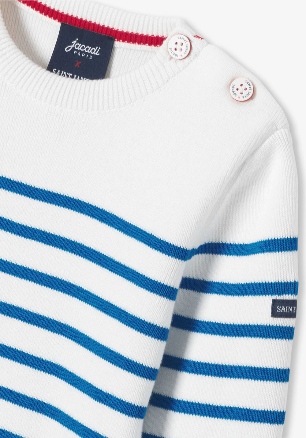 Pull garçon x Jacadi (BLANC/BLEU RIVAGE)