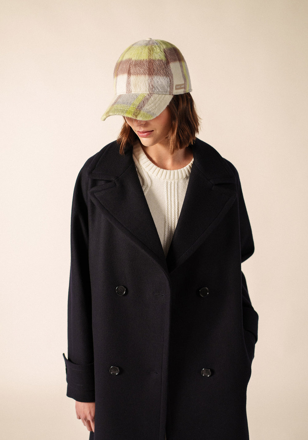 Casquette à carreaux (BLANC D'HIVER/BEIGE/AUBE)