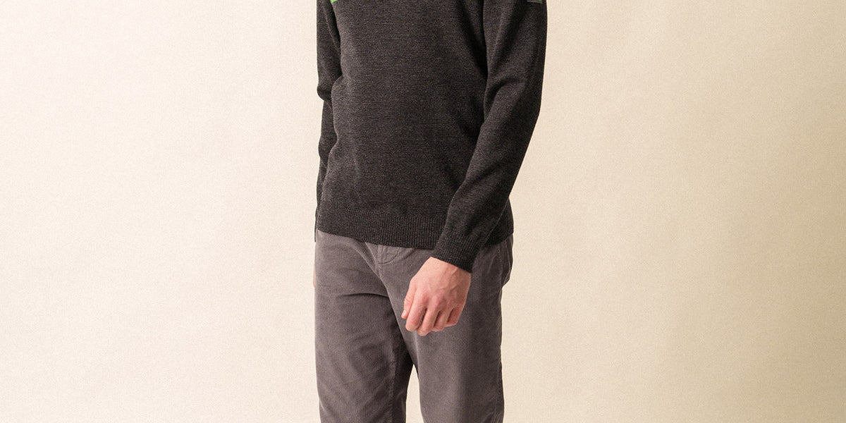 Pull Saint-James Aquitaine En Laine Bleu Et Gris - Taille L (taille Ajustée, Convient Mieux à Un M)