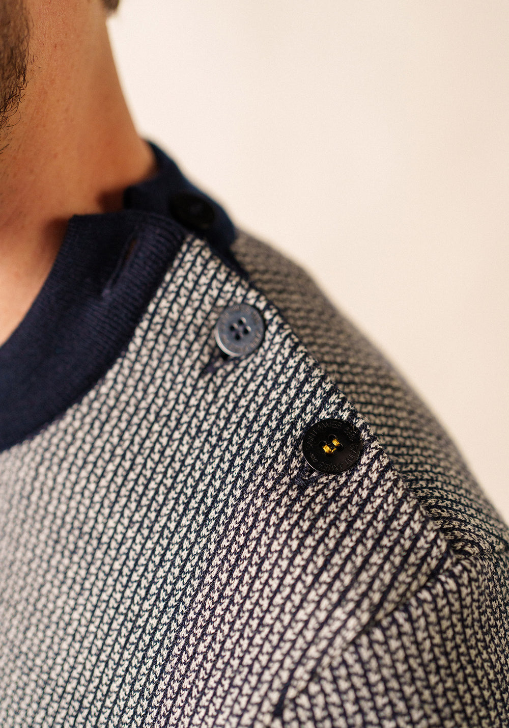 Pull marin Dinan bicolore (MARINE/ECRU)