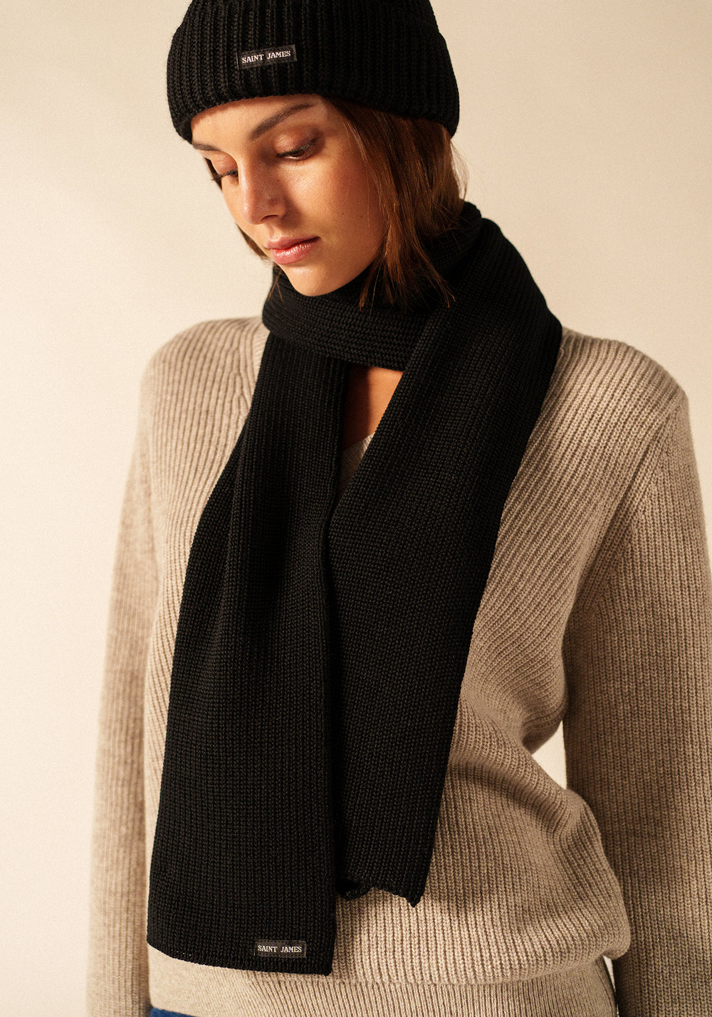 Echarpe Canoe - en laine (NOIR)