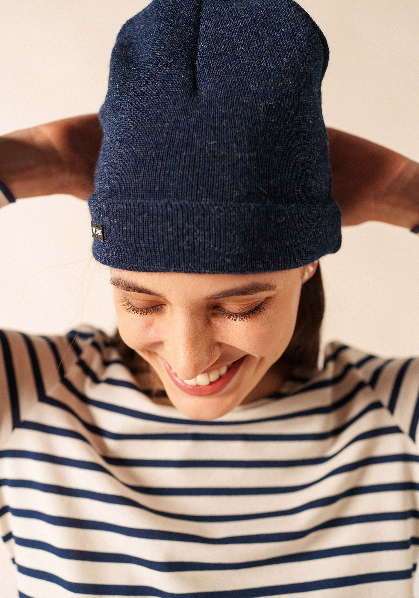 Bonnet de quart uni - en laine (BLEU CHINE)