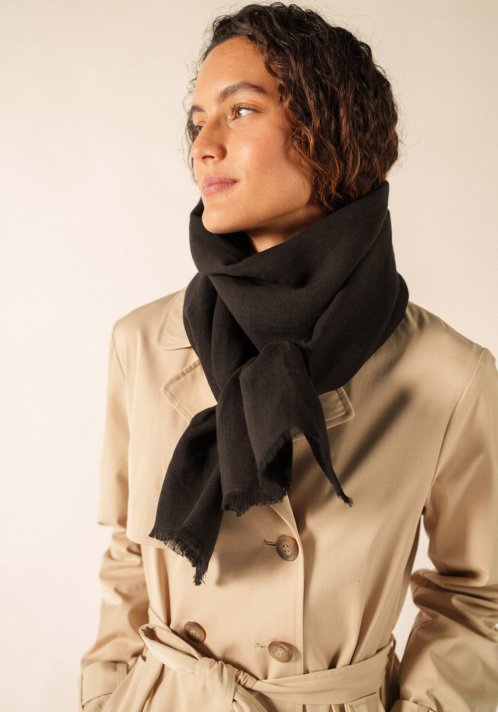 Foulard en lin (NOIR)