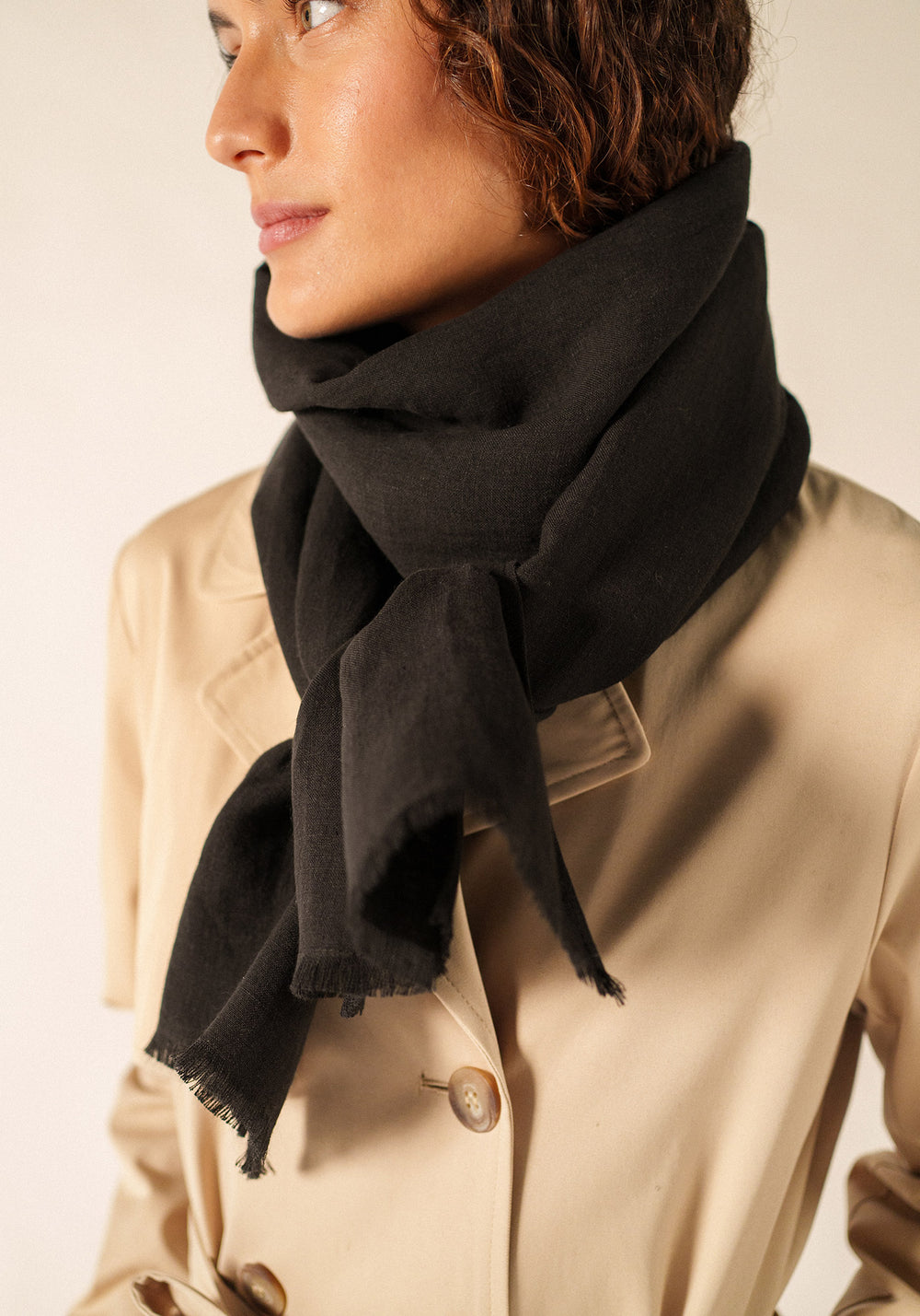 Foulard en lin (NOIR)