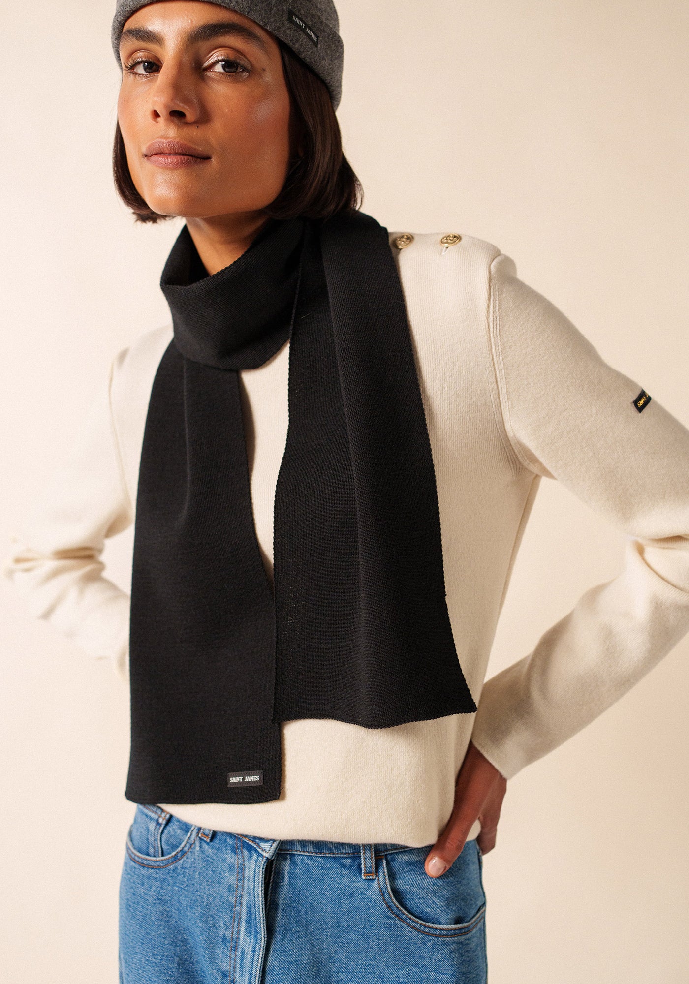 Echarpe unie Scarf - en laine (NOIR)