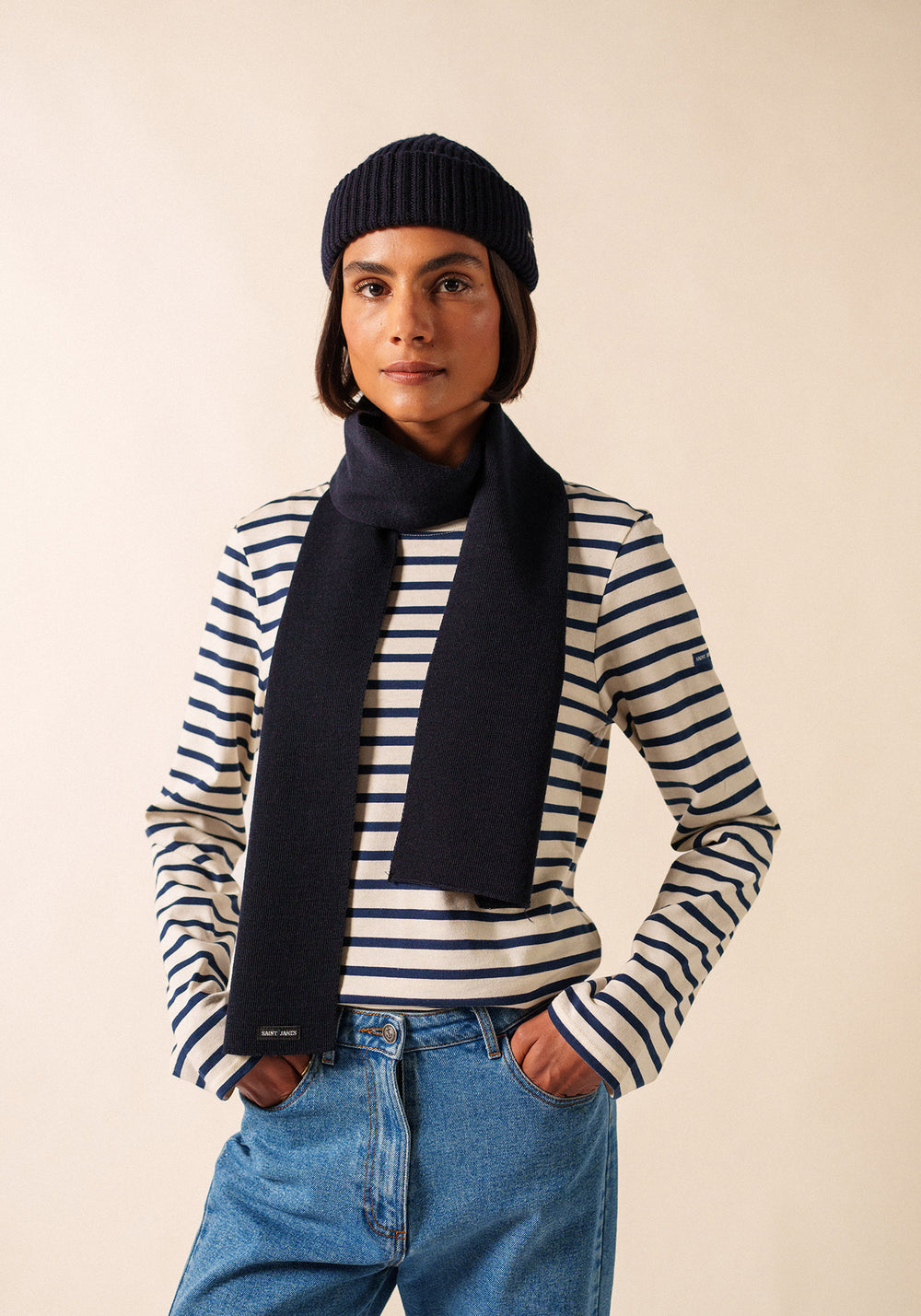 Echarpe unie Scarf - en laine (NAVY)