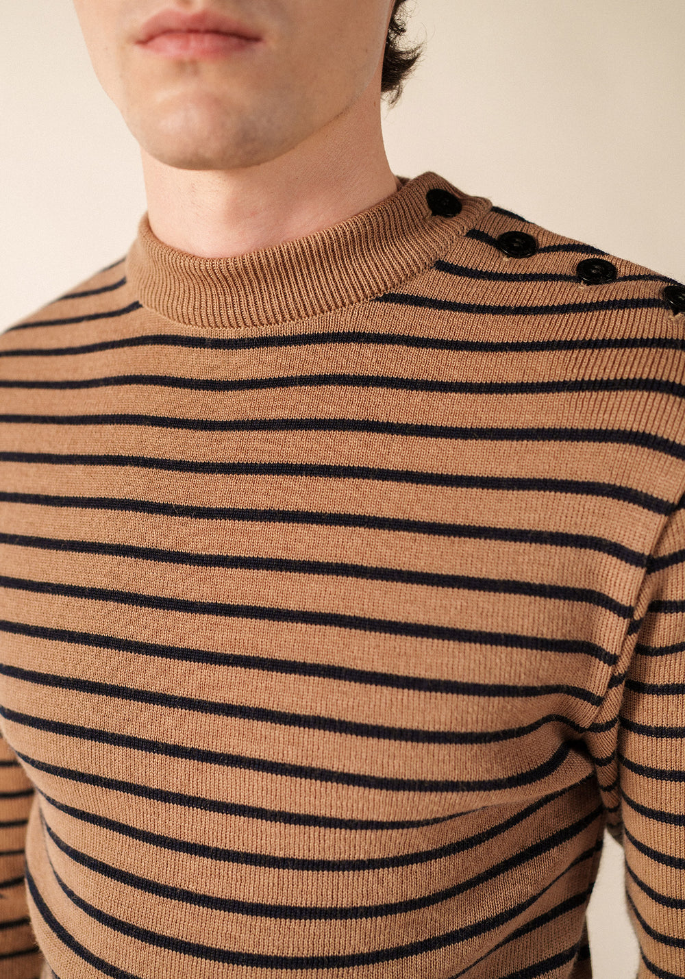 Pull marin Matelot (BEIGE FONCE/MARINE)