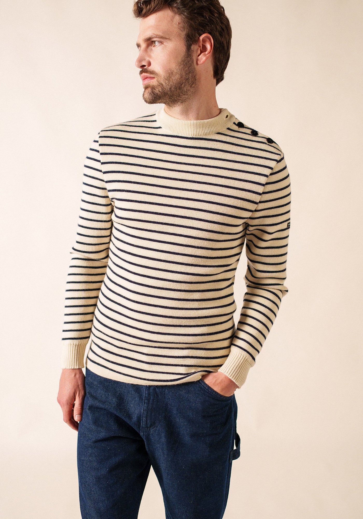 Pull marin Matelot (ECRU/MARINE)