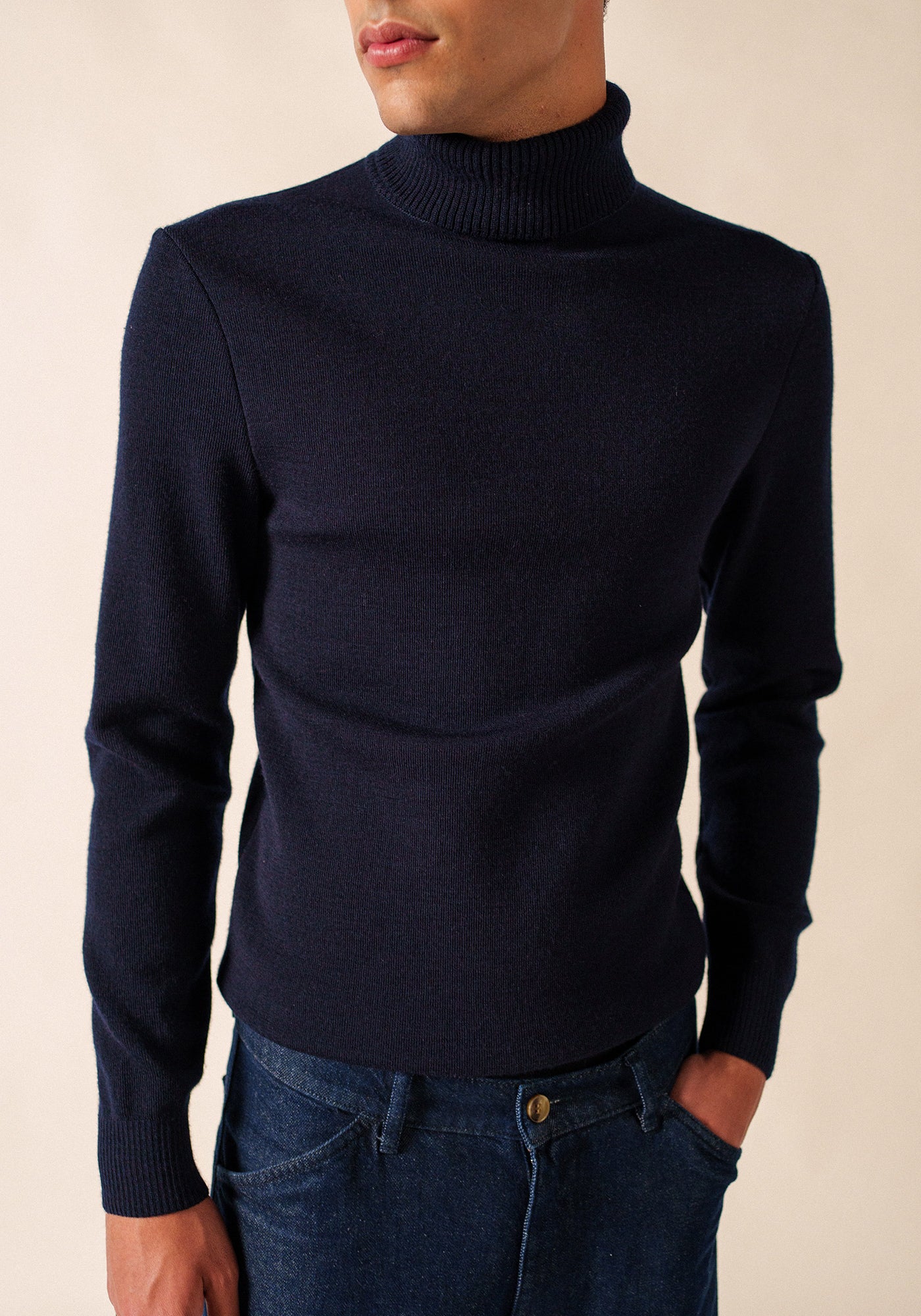 Pull Bretagne roulé (MARINE)