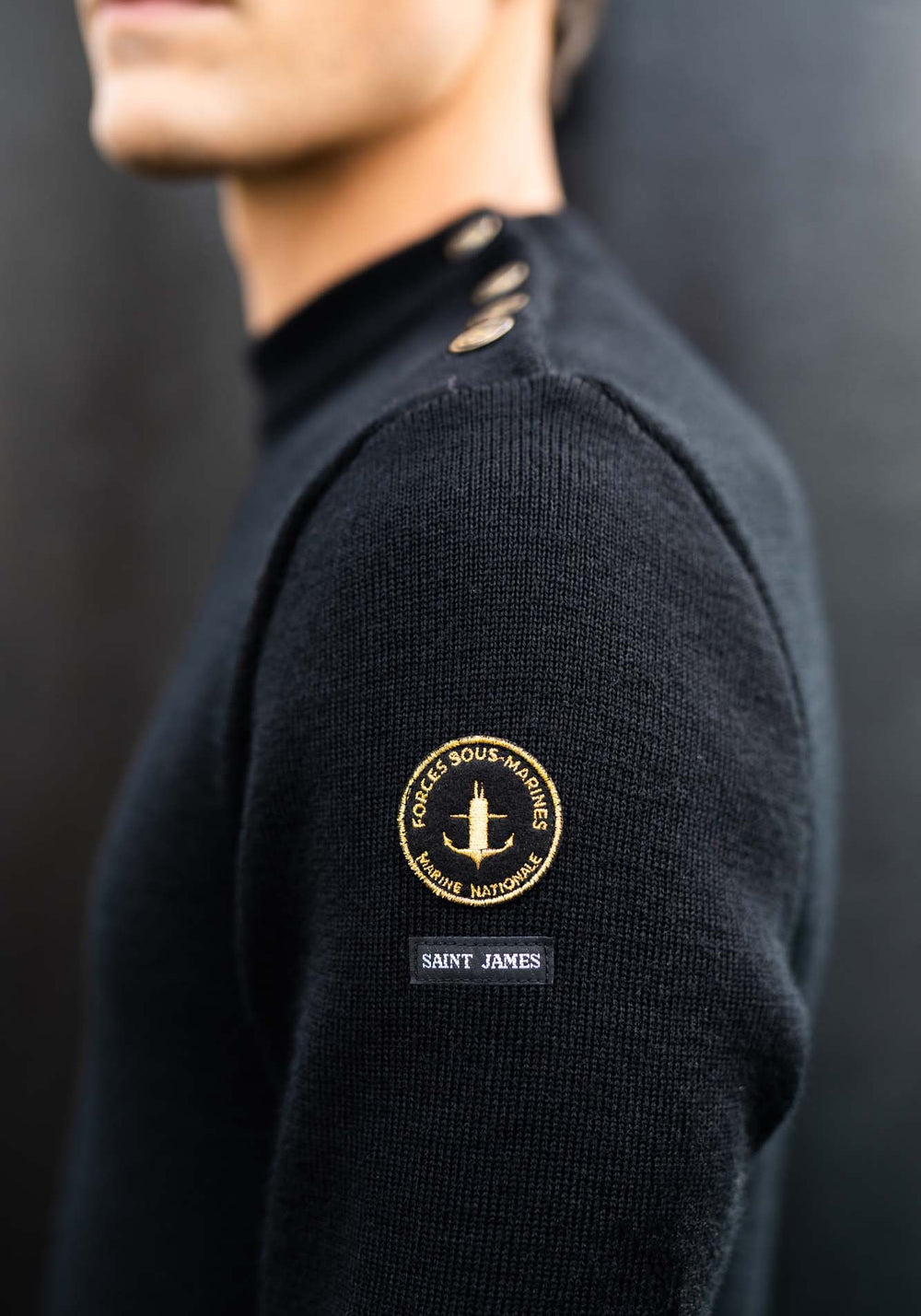 Pull marin Compas x Marine nationale (NOIR)