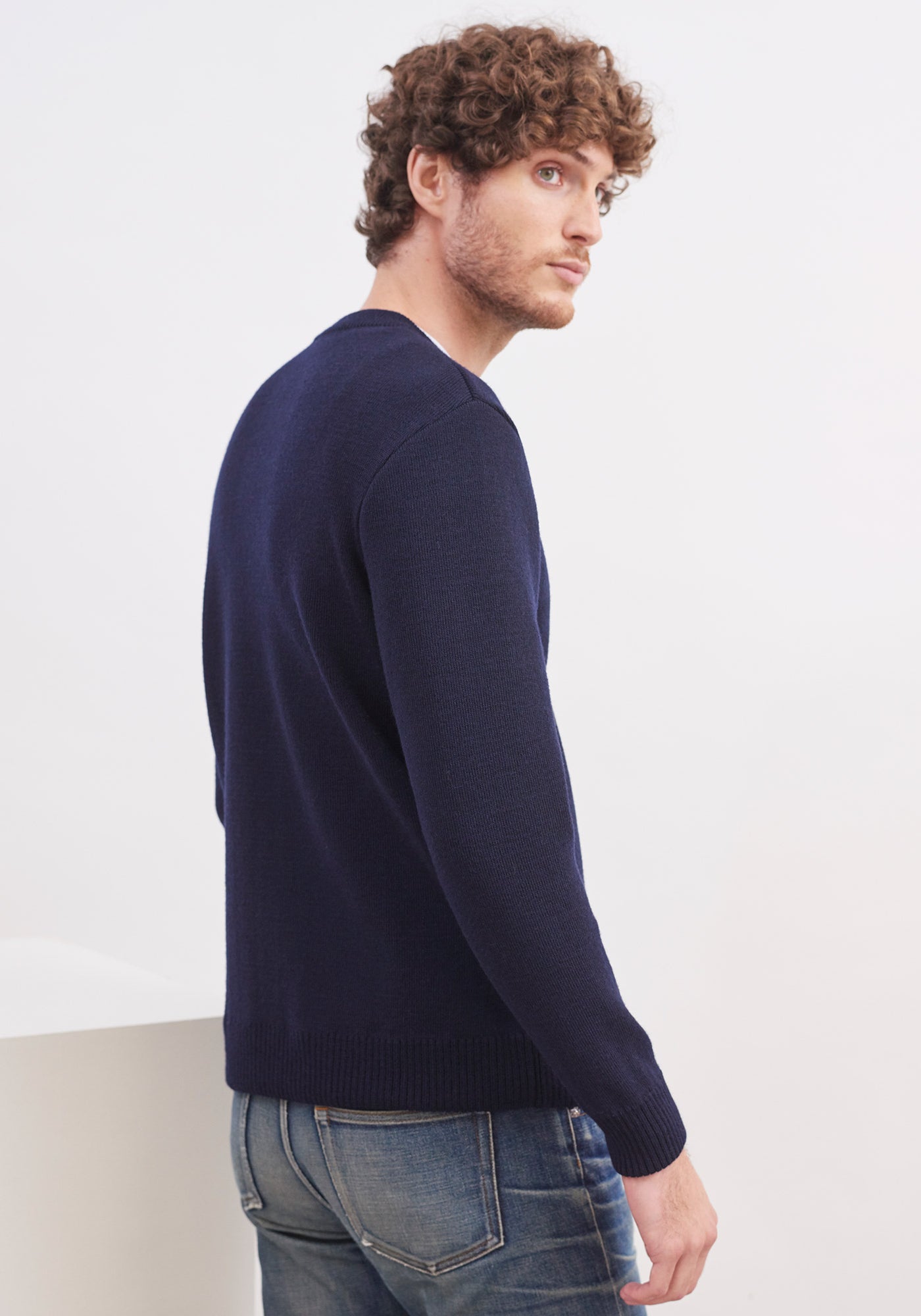 Pull marin uni Marinier - coupe confort (MARINE)