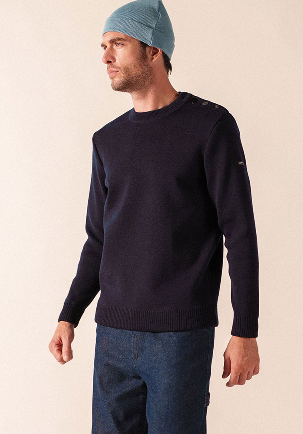 Pull marin uni Marinier - coupe confort (MARINE)