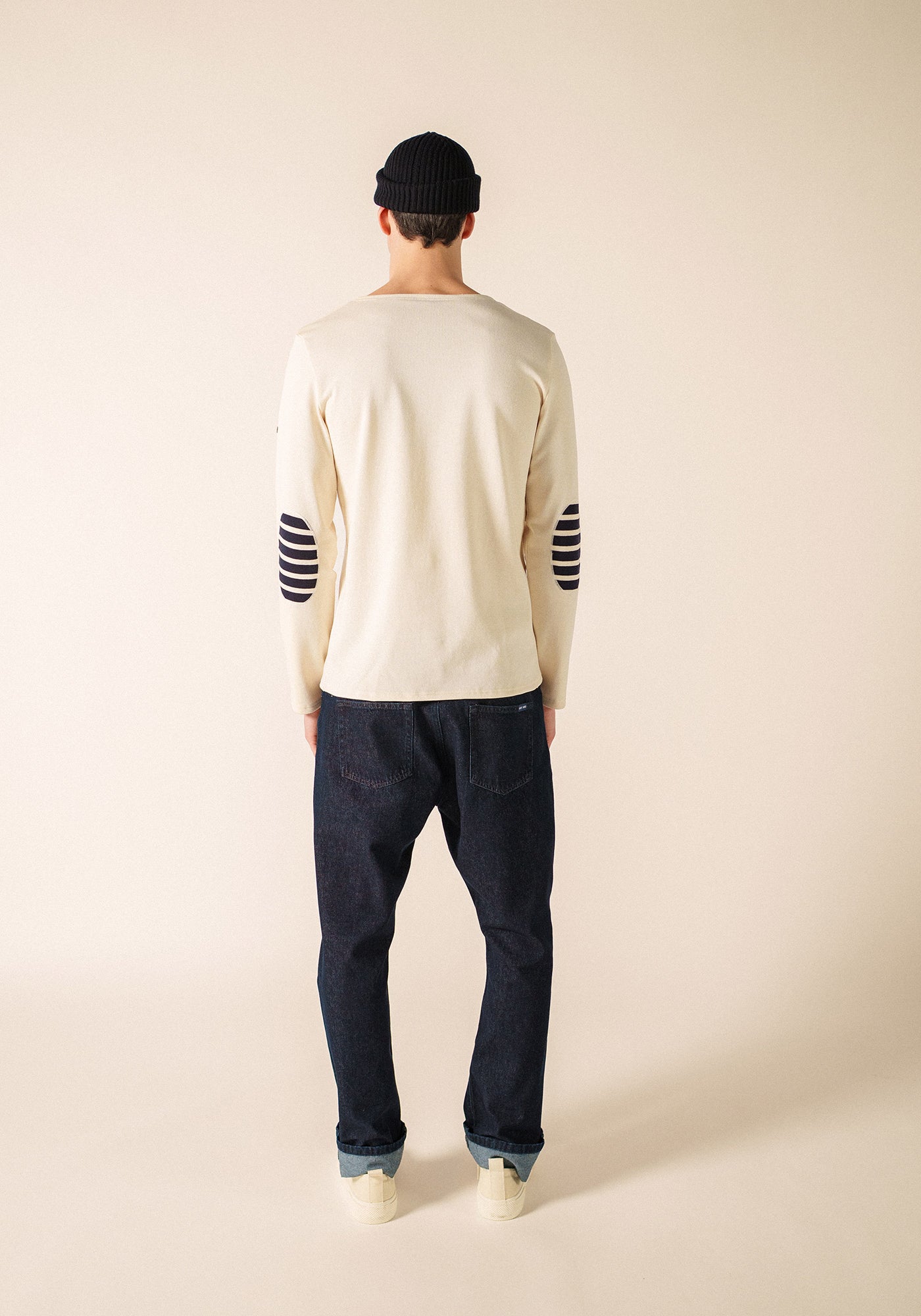 Marinière Méridien coudières (ECRU/NAVY/ECRU)