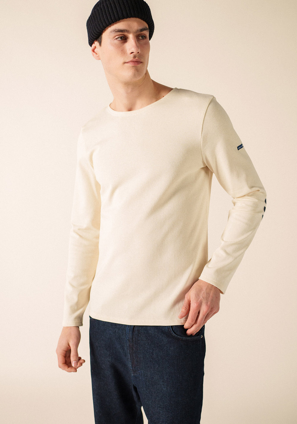 Marinière Méridien coudières (ECRU/NAVY/ECRU)