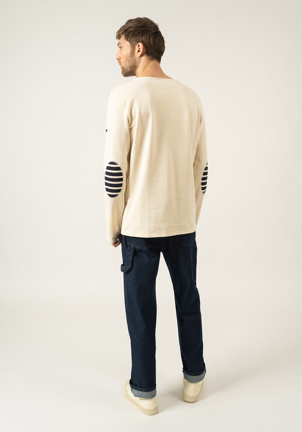 Marinière Méridien coudières (ECRU/NAVY/ECRU)