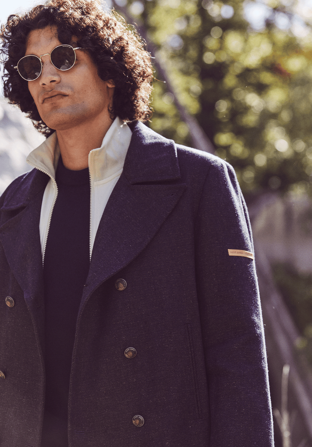 Caban Héritage homme en laine Mérinos - SAINT JAMES x Atelier Tuffery (INDIGO/CHANVRE)