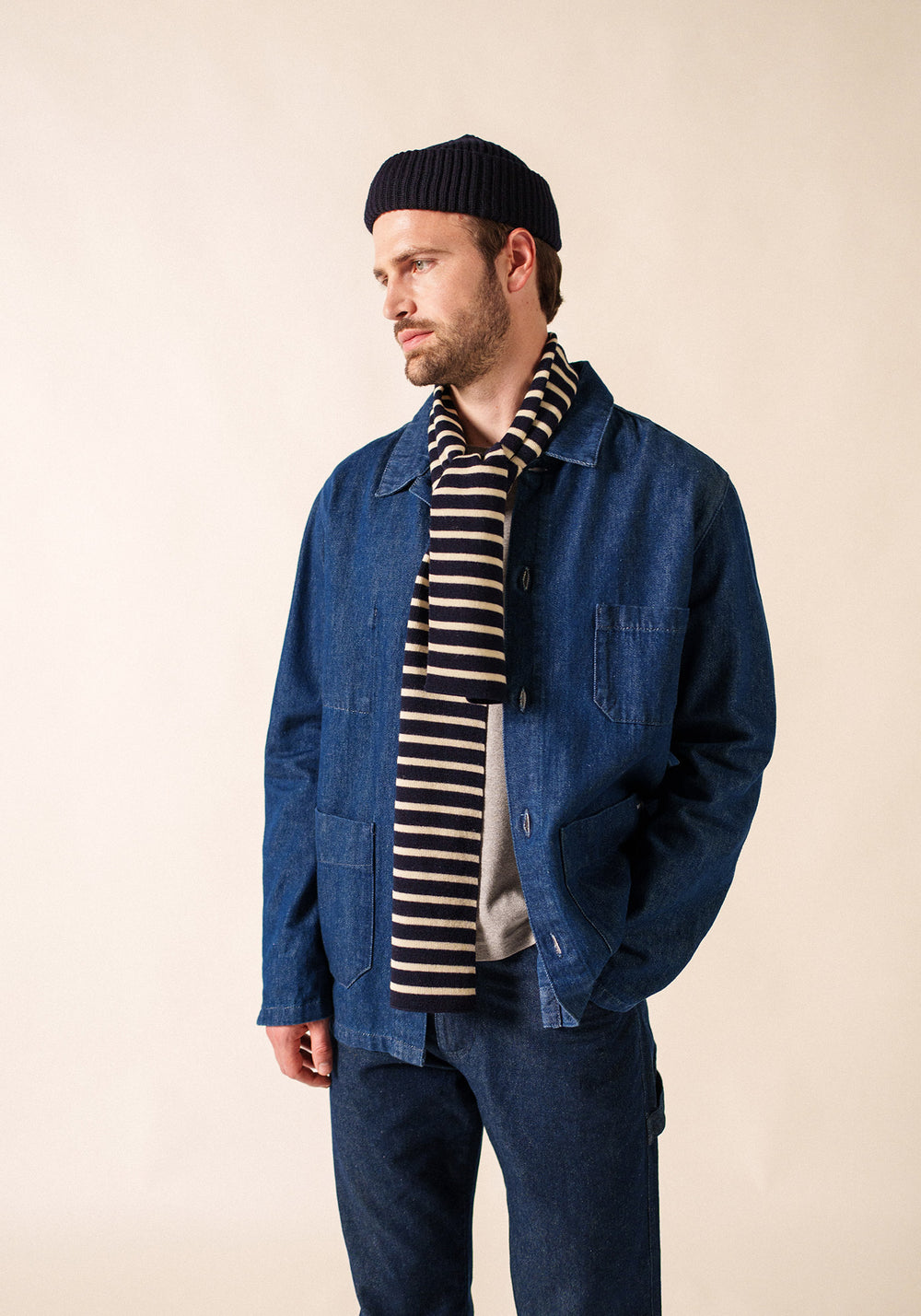 Echarpe Scarf (MARINE/ECRU)