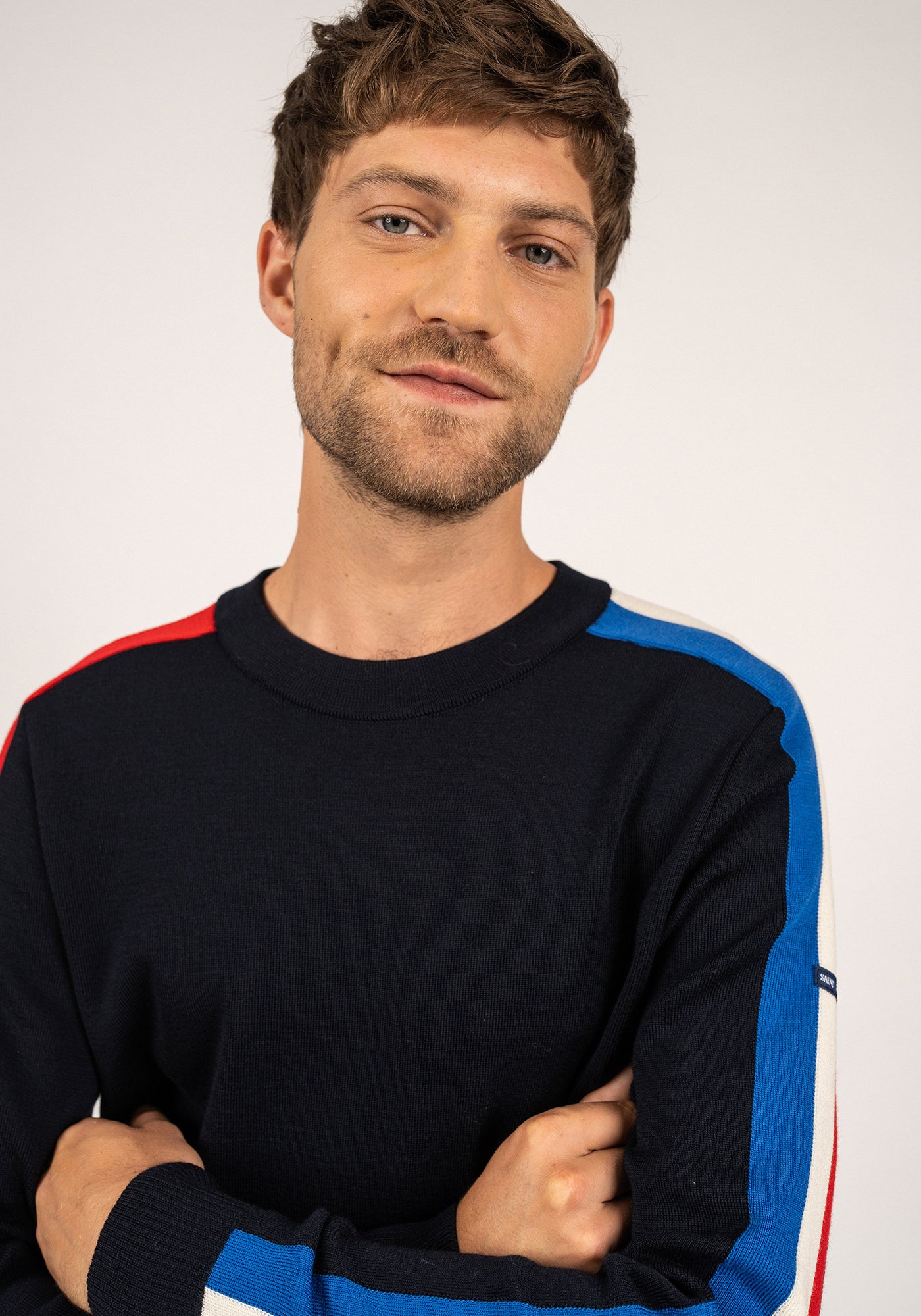 Pull raglan x l'Elysée (NAVY/GITANE/ECUME/TULIPE)