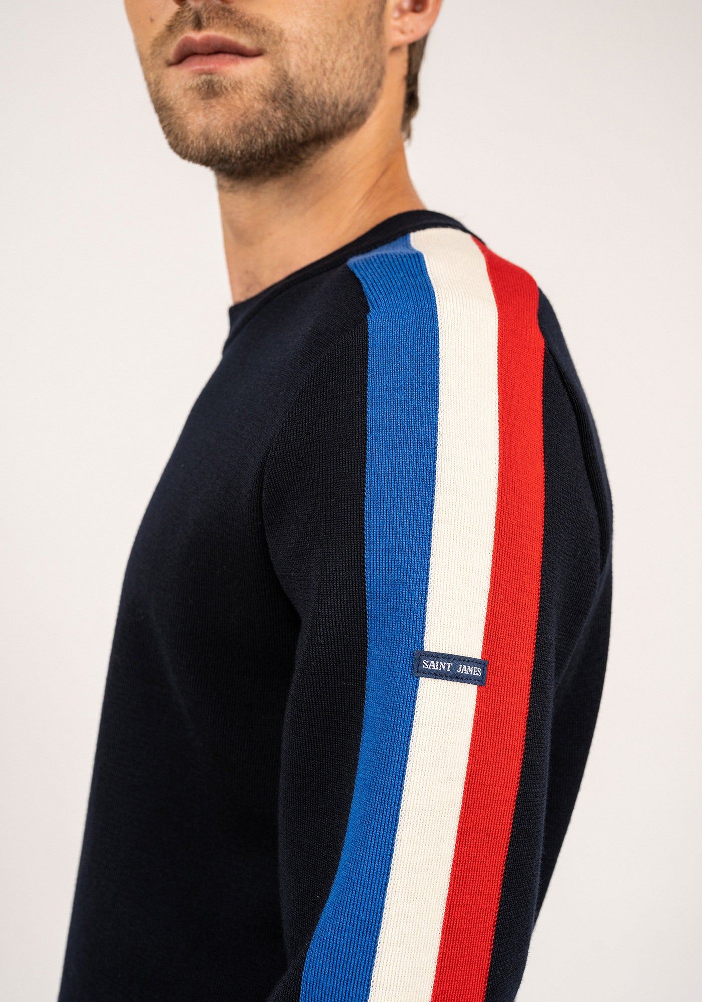 Pull raglan x l'Elysée (NAVY/GITANE/ECUME/TULIPE)