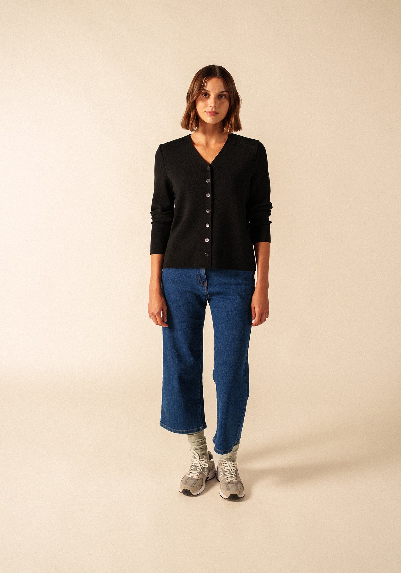 Gilet Brevands - en laine mérinos (NOIR)