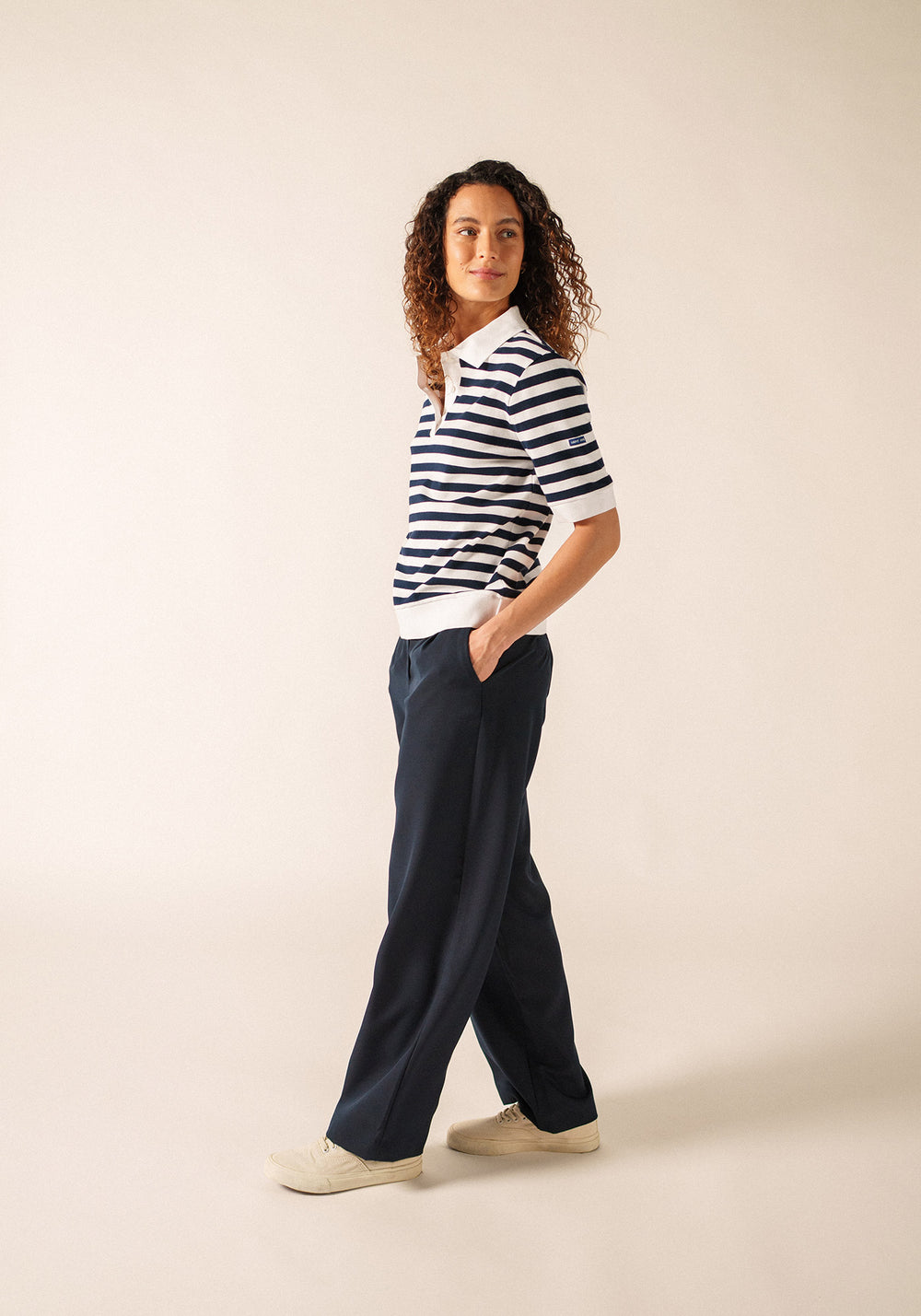 Polo Carola (BLANC/MARINE)