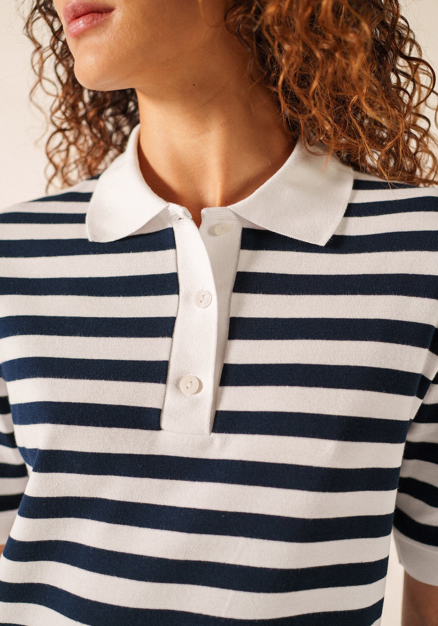 Polo Carola (BLANC/MARINE)