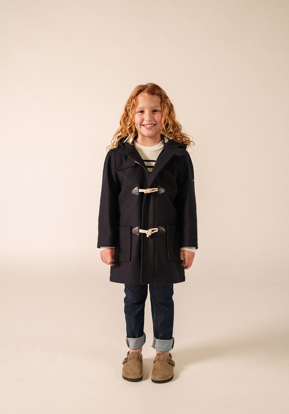 Duffle-coat enfant St Malo - en drap de laine (NAVY)