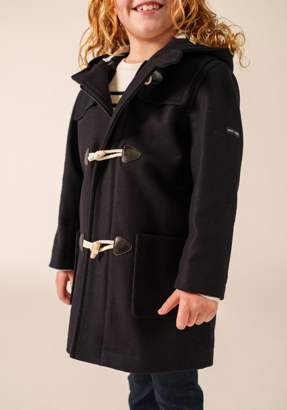 Duffle-coat enfant St Malo - en drap de laine (NAVY)