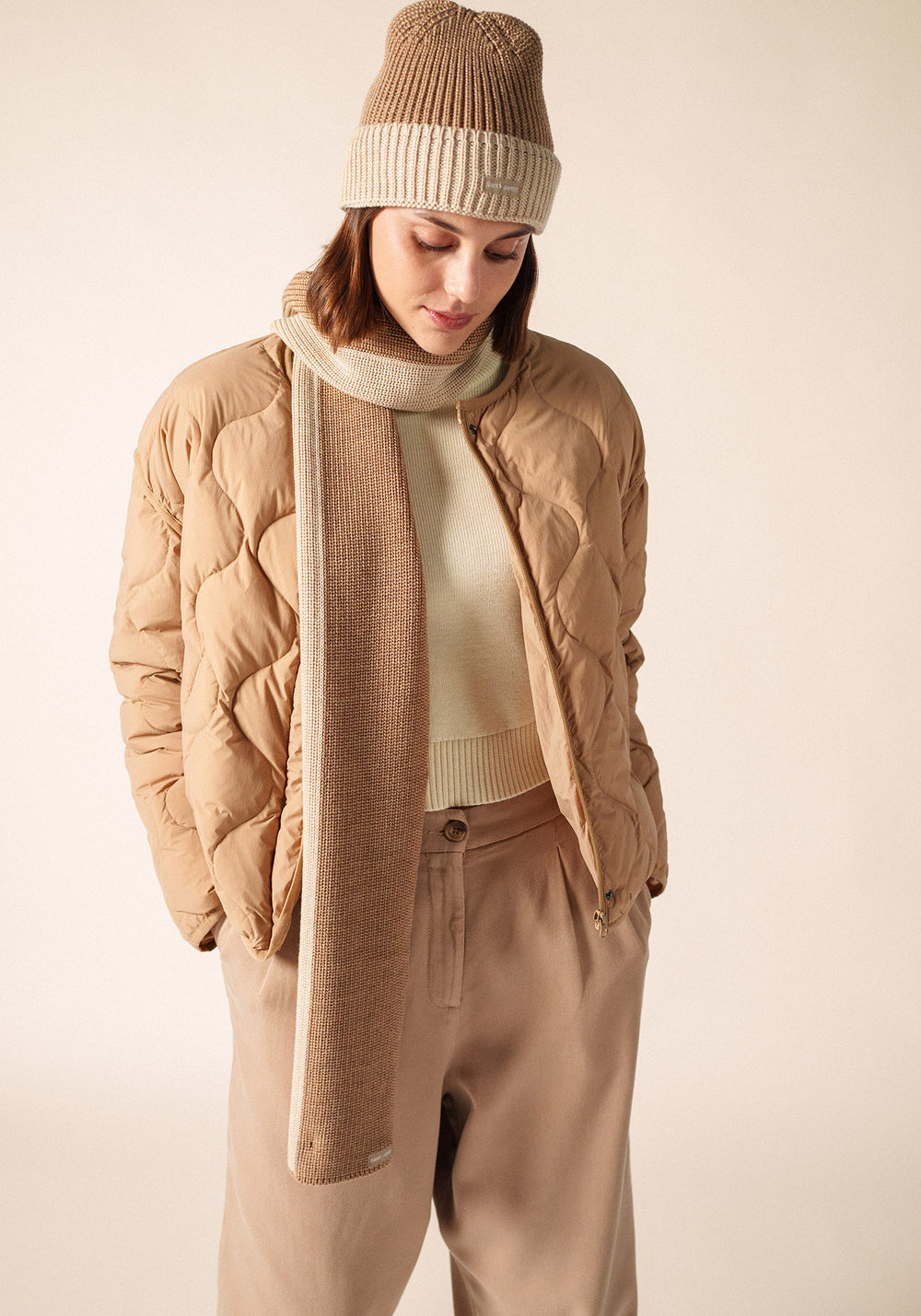 Écharpe Canoe bicolore (BEIGE FONCE/BEIGE)