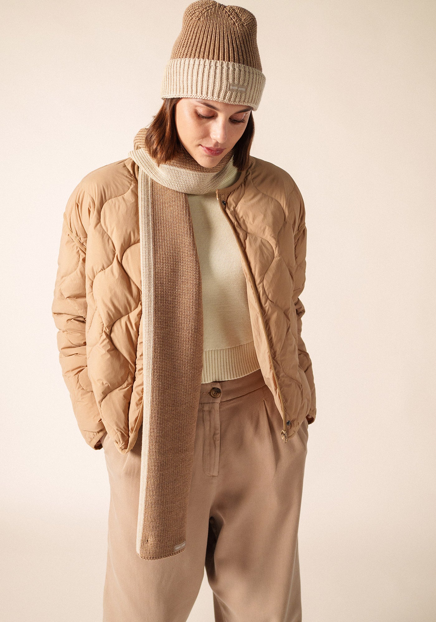 Écharpe Canoe bicolore (BEIGE FONCE/BEIGE)