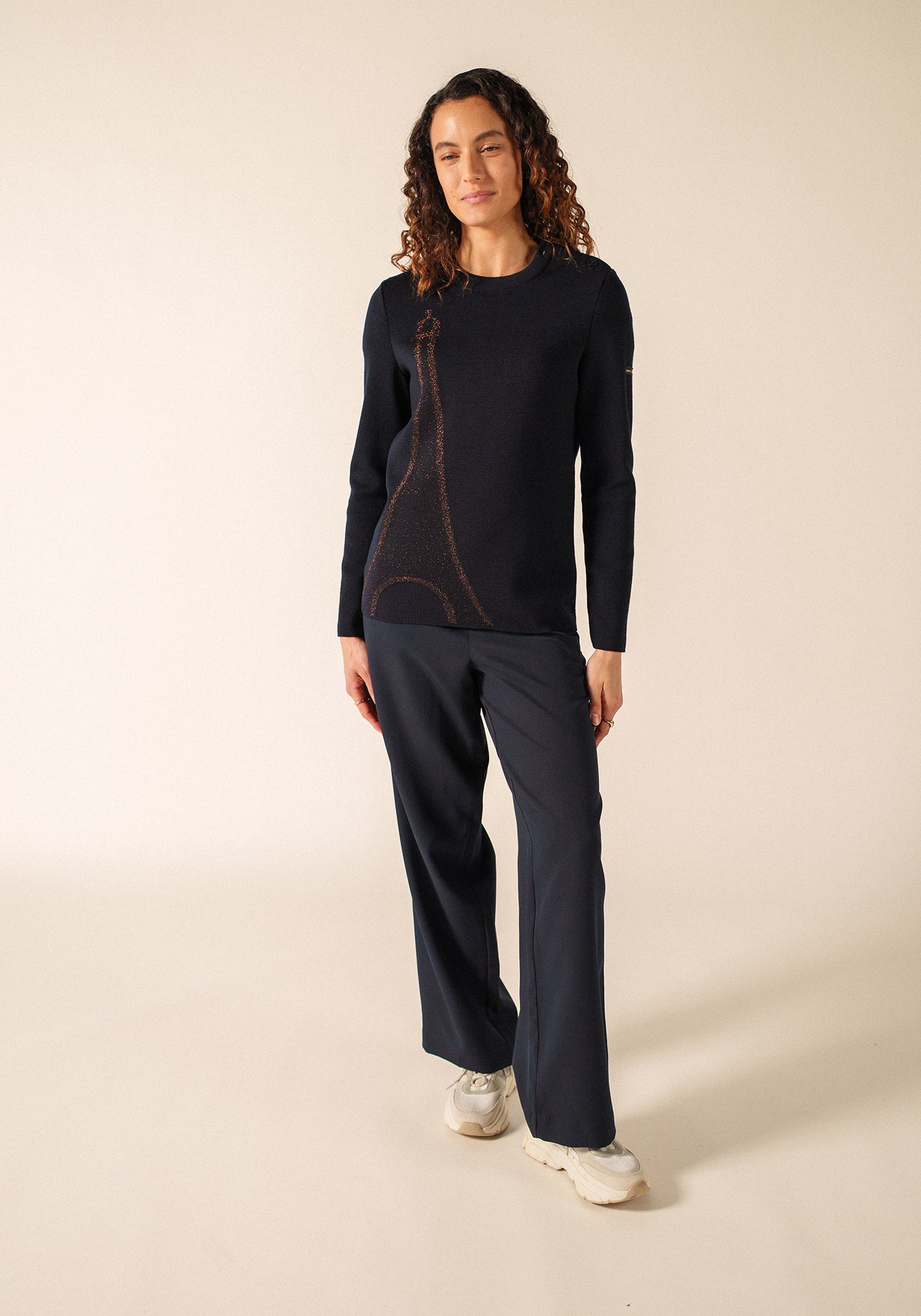 Pull Brégançon x La tour Eiffel (NAVY/BRONZE)